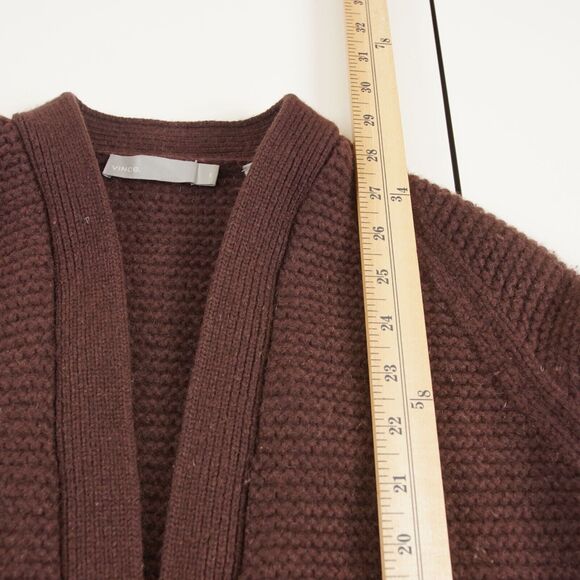 Vince Vee Brown Red Wool Cashmere Blend Cardigan Womens Sz XS Damage - Picture 4 of 11